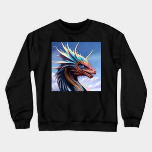 Ferocious Horned Rainbow Dragon Crewneck Sweatshirt